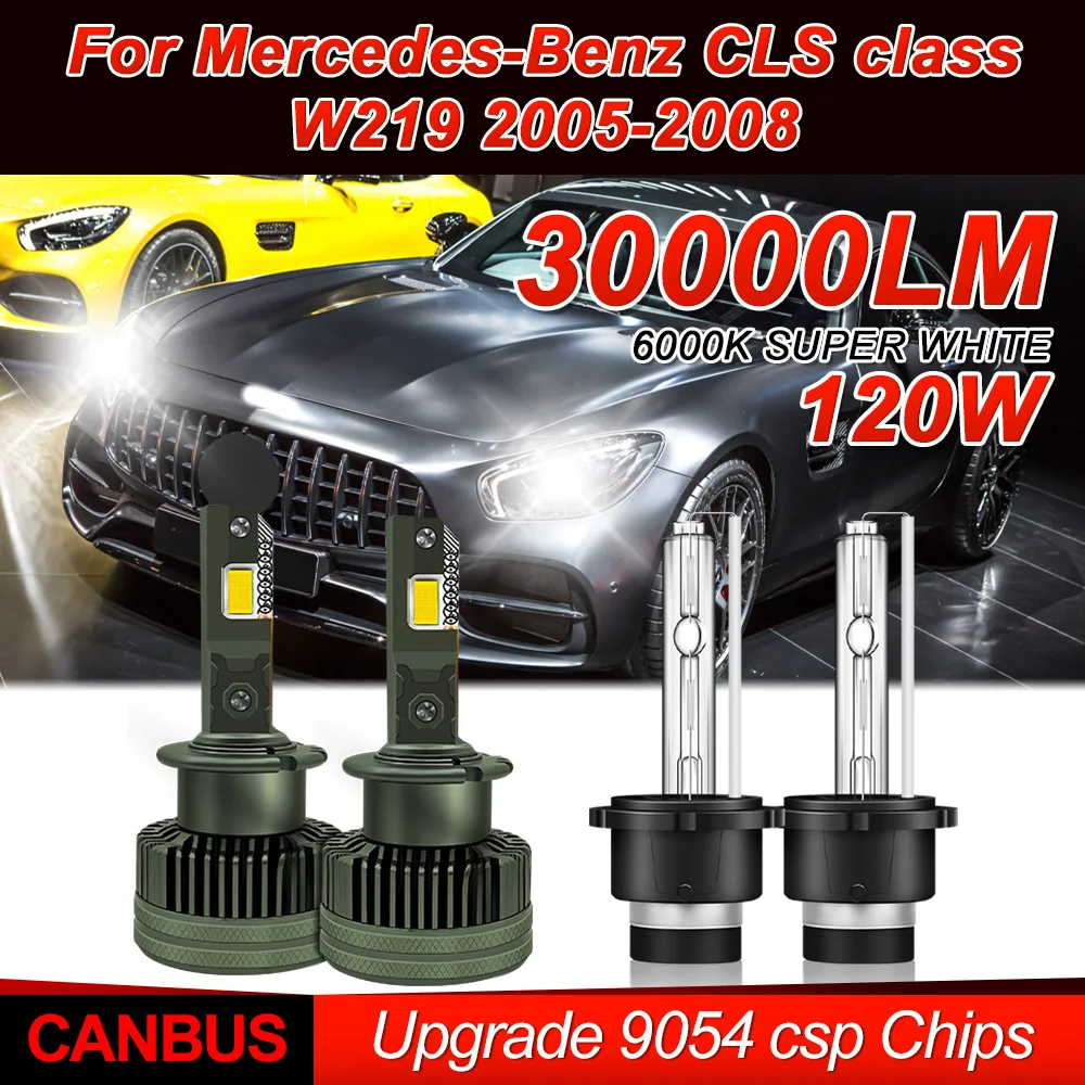 D2S LED Car Headlight 6000K HID Xenon Lamps 12V Plug&Play Auto Headlamps For Mercedes-Benz CLS class W219 2005 2006 2007 2008