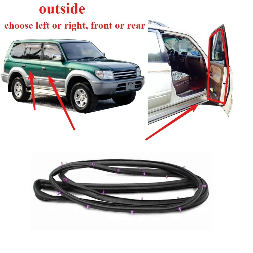 1 Piece Outside Window Door Rubber for Toyota Land Cruiser LC95 1996-2002 Door Opening Post for Lc90 Weatherstrip 67872-60060