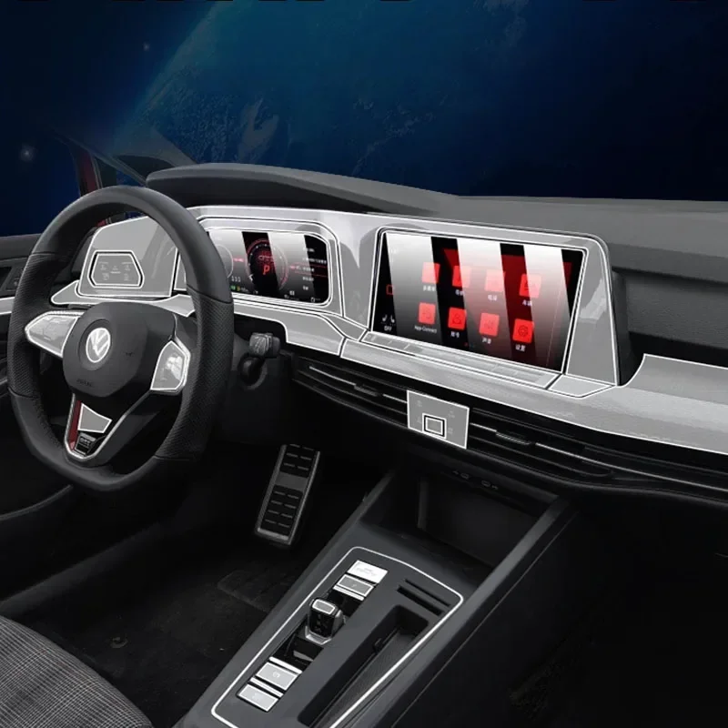 

For 2023 VOLKSWAGEN Golf 8 Navigation Central Control Car Film R-Line GTI Interior Accessories TPU Transparent Protector Film