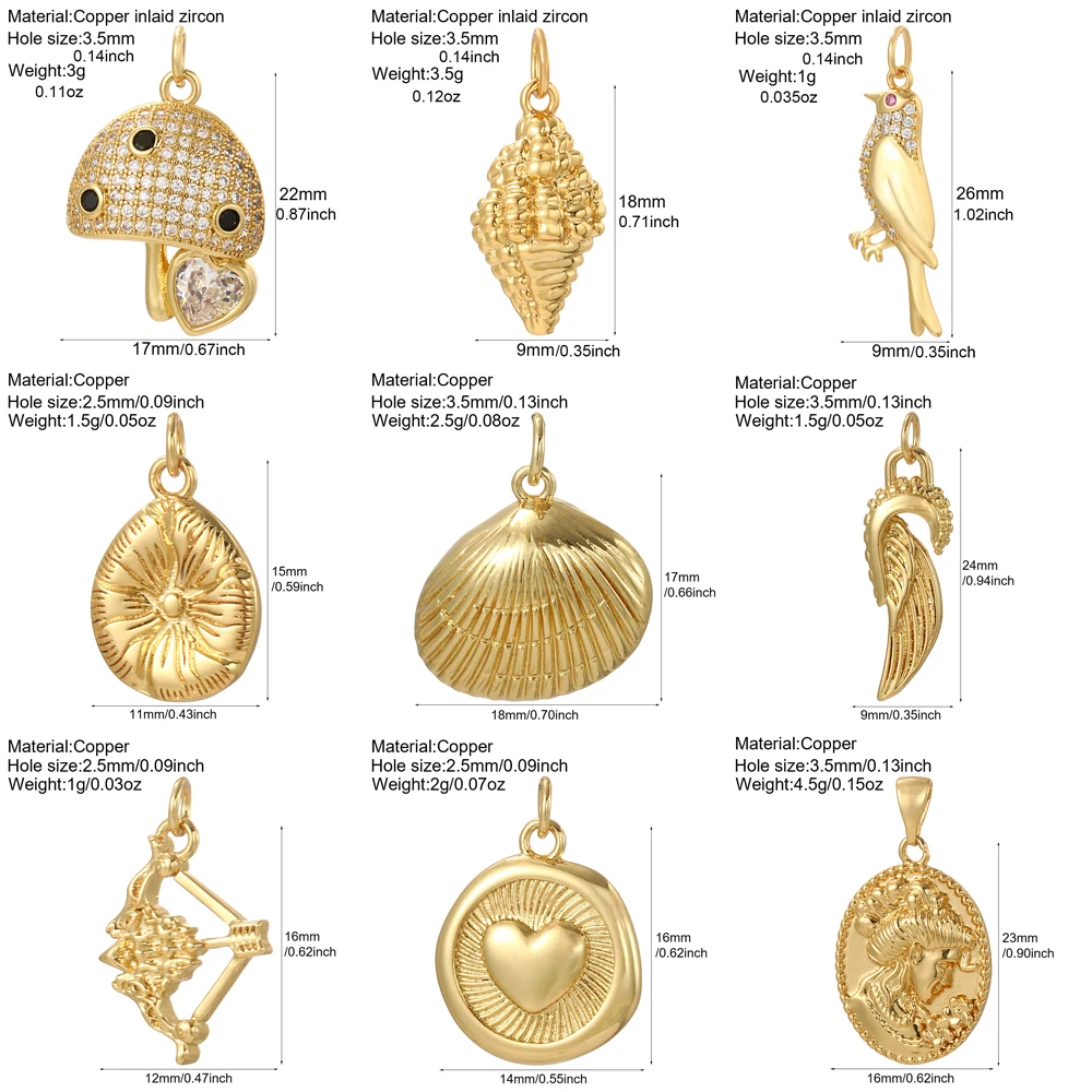 Cute Ainmals for Jewelry Making Supplies Gold Color Hearts Diy Earrings Bracelet Necklace Accessories Excellent Quality image 2