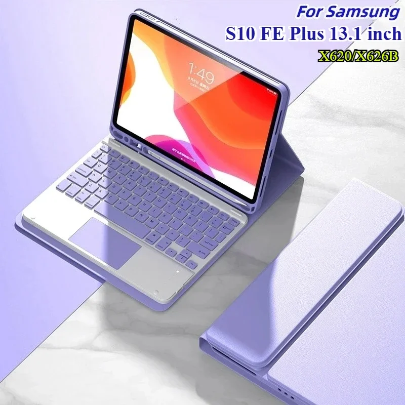 

Чехол с клавиатурой для нового Samsung Galaxy Tab S10 FE Plus 13,1 дюйма X620 x626b Bluetooth Беспроводная подставка для клавиатуры и мыши Магнитный чехол