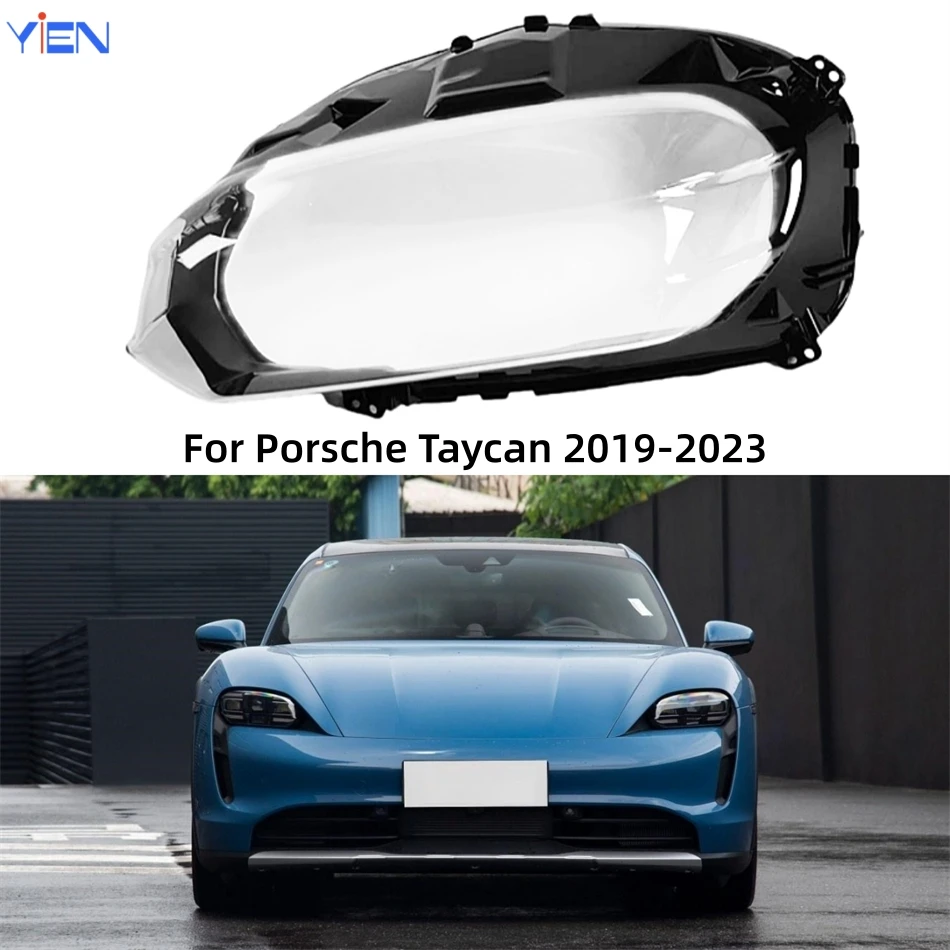 For Porsche Taycan 2019 2020 2021 2022 2023 Car Products Lampshade Cover Headlamp Car Front Headlight Lens Cover Lights Shell