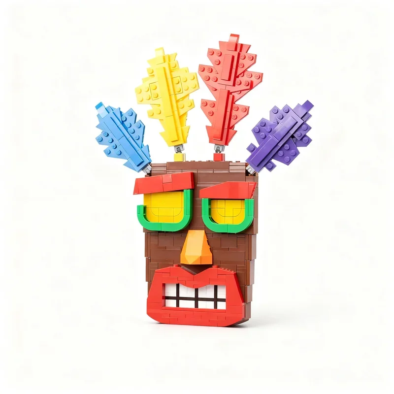 439PCS MOC Game Series Aku Mask Model DIY Creative Ideas Toy Assembly Puzzle Birthday Gift Cartoon Display Bricks Holiday