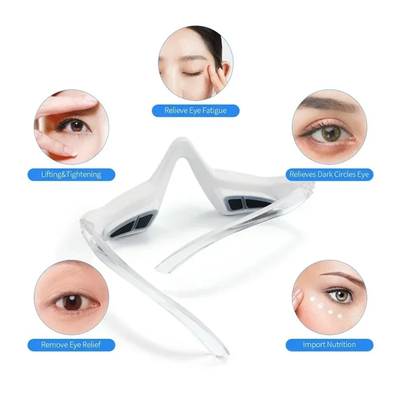 3D EMS Micro Current Pulse Eye Massager Heiztherapie Augenschönheitsgerät lindert Ermüdung der Augen, verblasst dunklen Kreis, Anti-Falten