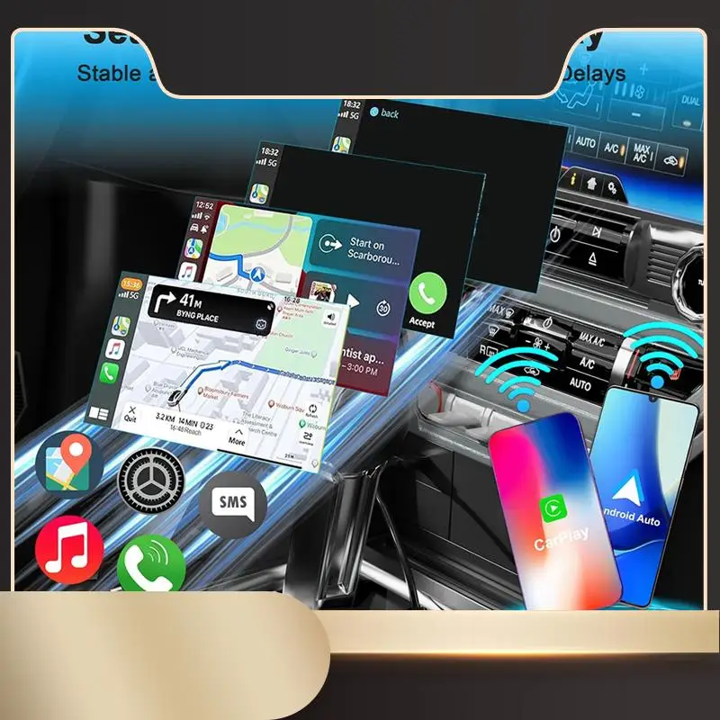 

2-в-1 Carplay Android Auto адаптер беспроводной адаптер Carplay Dongle Plug and Play для Toyota Volvo-N36R