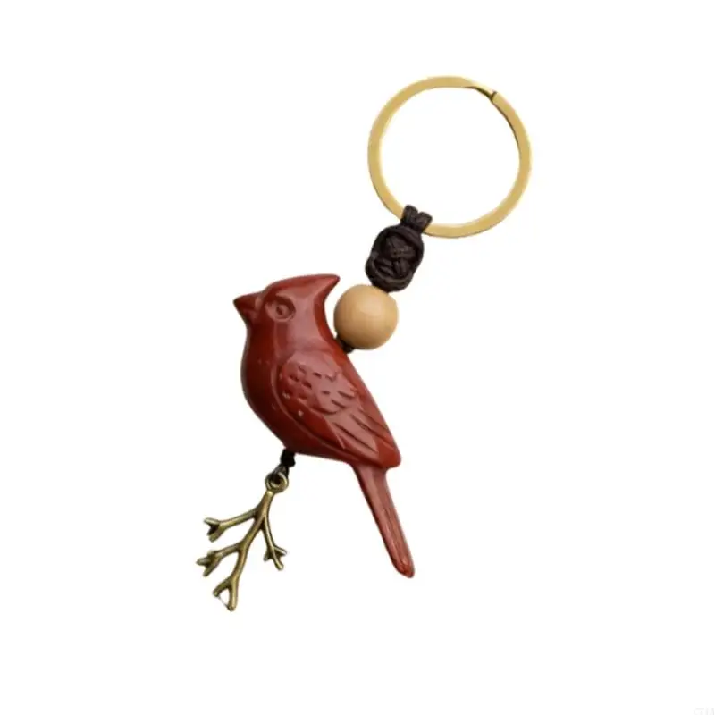 Unique Peace Courage Bird Charm Keychain Stone And Strong Stainless Steel Detail Bag Hanging Decoration C71A
