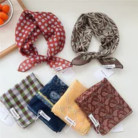 Bufanda cuadrada de algodón de 55cm, pañuelos, diadema, pañuelo para la cabeza, chal, turbante, pañuelo para el pelo