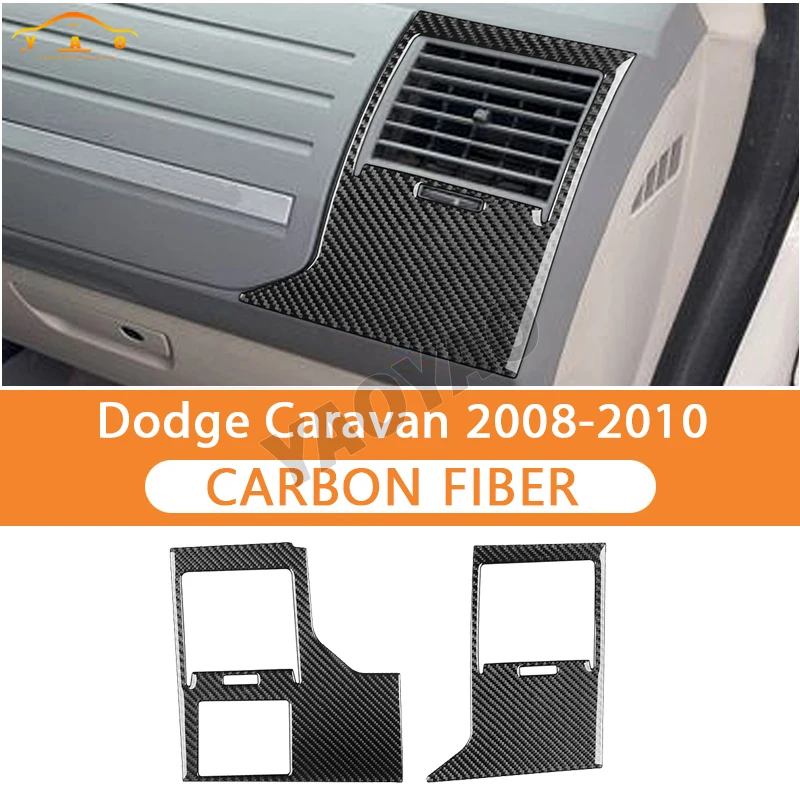 

Carbon Fiber Side Dashboard Air Conditioning Vents Car Interior Accessories Decorative Stickers for Dodge Caravan 2008-2010