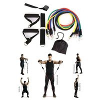 11Pcs/set Bodybuilding Resistance Bands Gym Home Rubber Sport Elastic Rope Pull Fitness Sports Accessories Portable Equipment