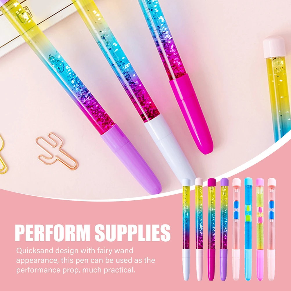 

8 Pcs Sign Pen Writing Pens Bulk Kawaii Gel Unique for Students Quicksand Multipurpose Cute Multicolor