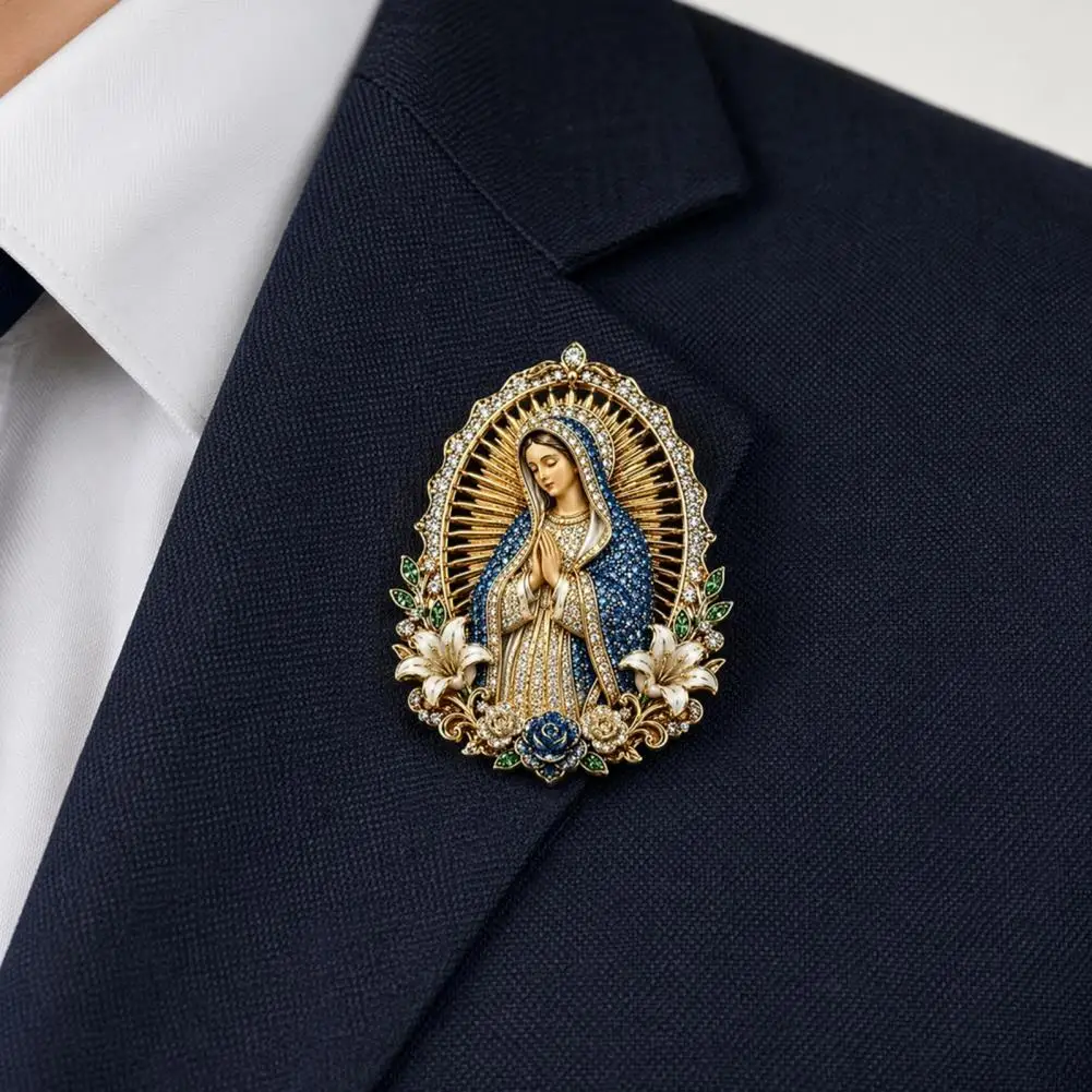 Keepsake Brooch Heart of Jesus Brooch Catholic Lapel Pin Inspirational Gift Confirmation Souvenir Christian Faith for Wear