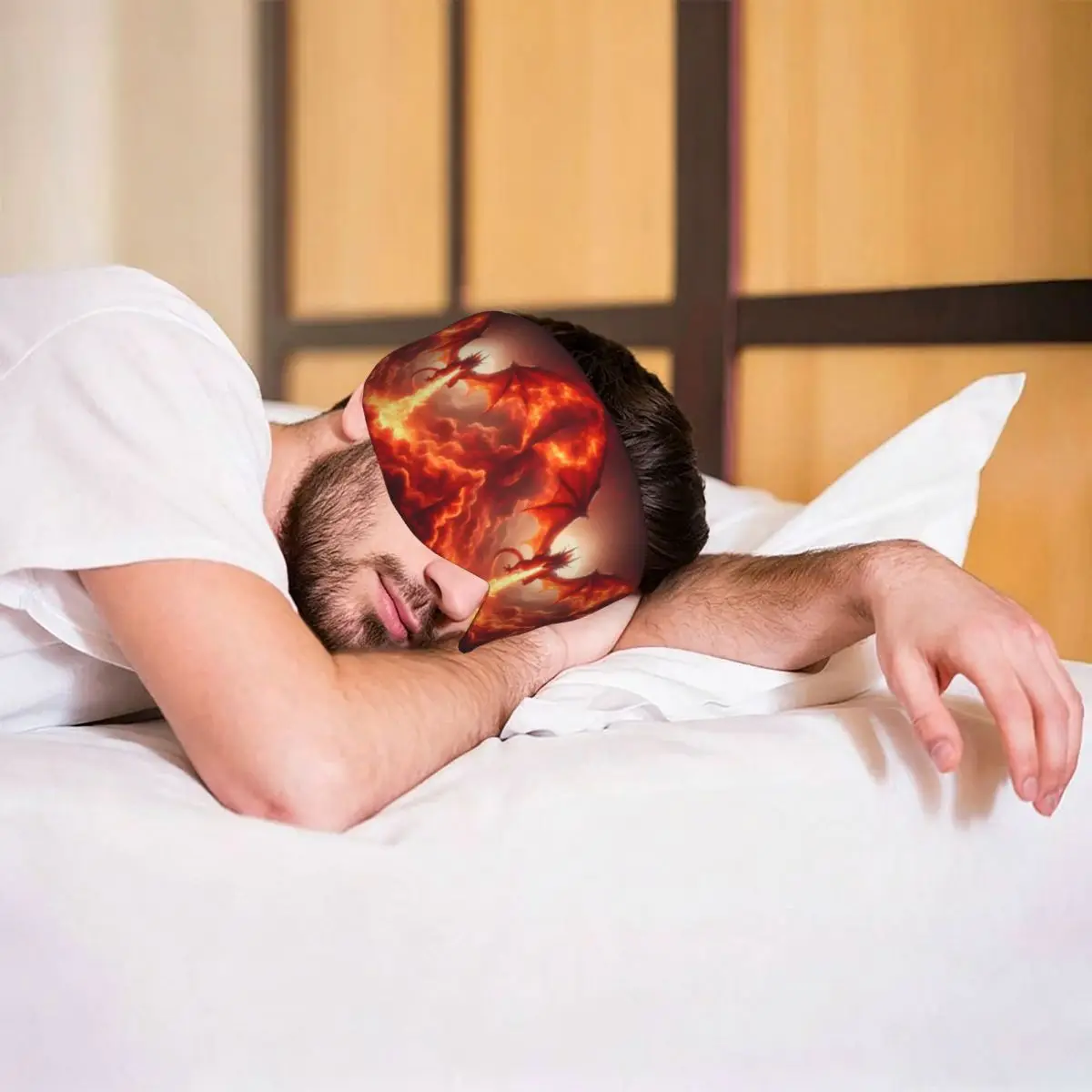 Dragon In The Fire sleep eye mask Light Blocking Portable Eye Cover for Girls Boys Office Nap Party Gift Eyeshade eyepatch view 6