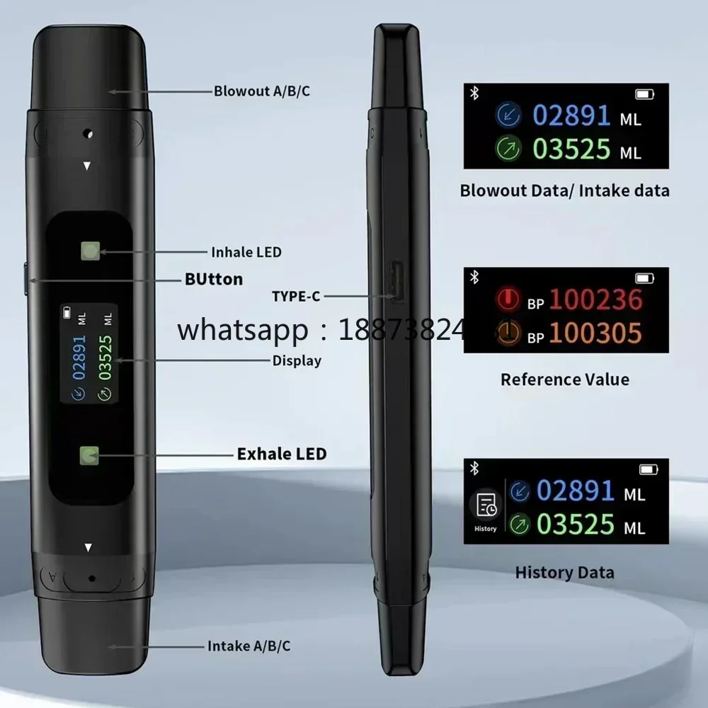 New Spirometer Bluetooth Mobile Phone Data Recording Resistance Gear Suitable fast shipping