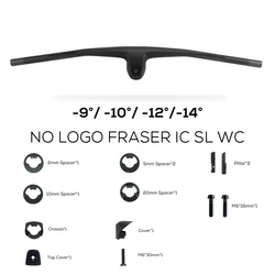 No Logo SYNCROS FRASER IC SL XC 60mm For Sparks Frame -9°/-10°/-12°/-14° Full Carbon Fiber Integrated Cockpit MTB Handlebar