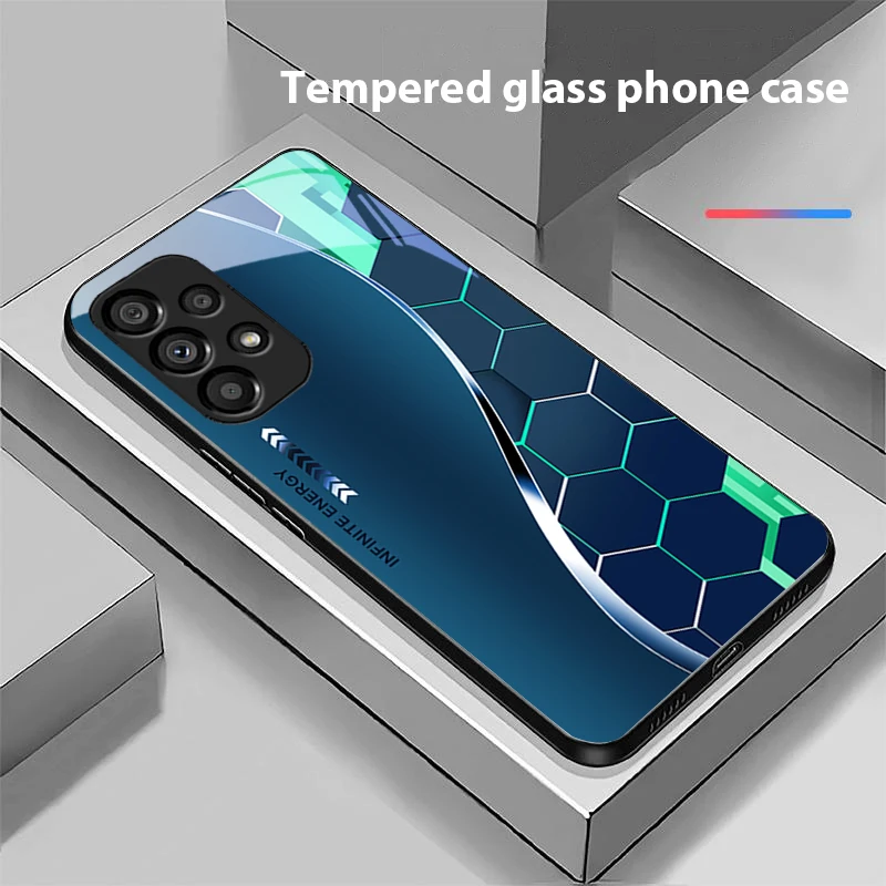 الخيال العلمي فضي أبيض لسامسونج غالاكسي S 8 9 10 20 زائد 21 FE 22 23 24 الترا S7 حافة الأسود الزجاج المقسى جراب هاتف قشرة صلبة #6