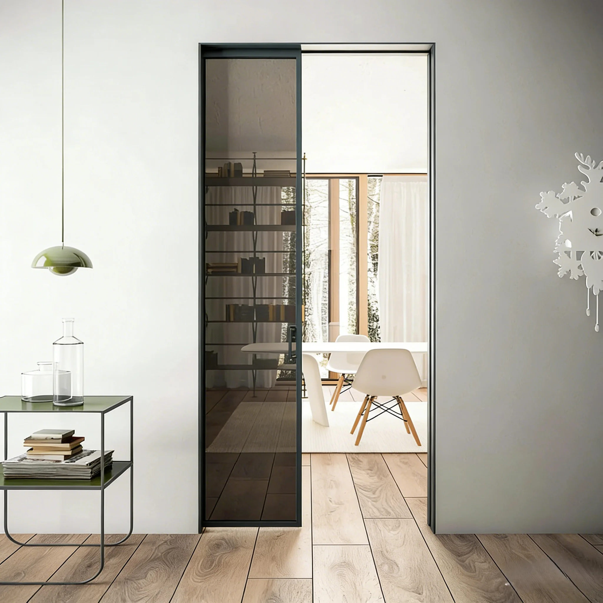 Concealed Sliding Door Magic System Barn Ghost Hardware Accessories Soft Closing Interior Wall Mount Hidden Track Rolling Kit