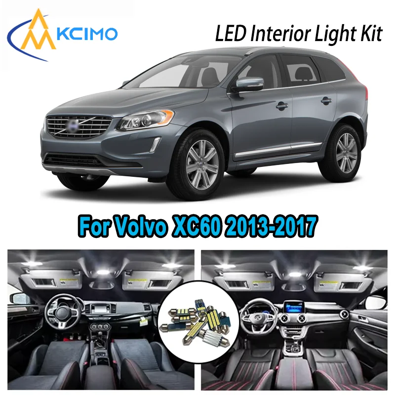 

For Volvo XC60 2013-2017 2014 2015 2016 2017 Premium Bright LED Interior Dome Map Trunk Light Kit Car Led Lamps Canbus No Error