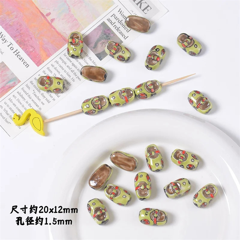 31MM Keramische handgeschilderde Kimono Pop Cartoon Kralen Losse Spacer Bead Voor Sieraden Maken DIY Ketting Armband Craft accessoires