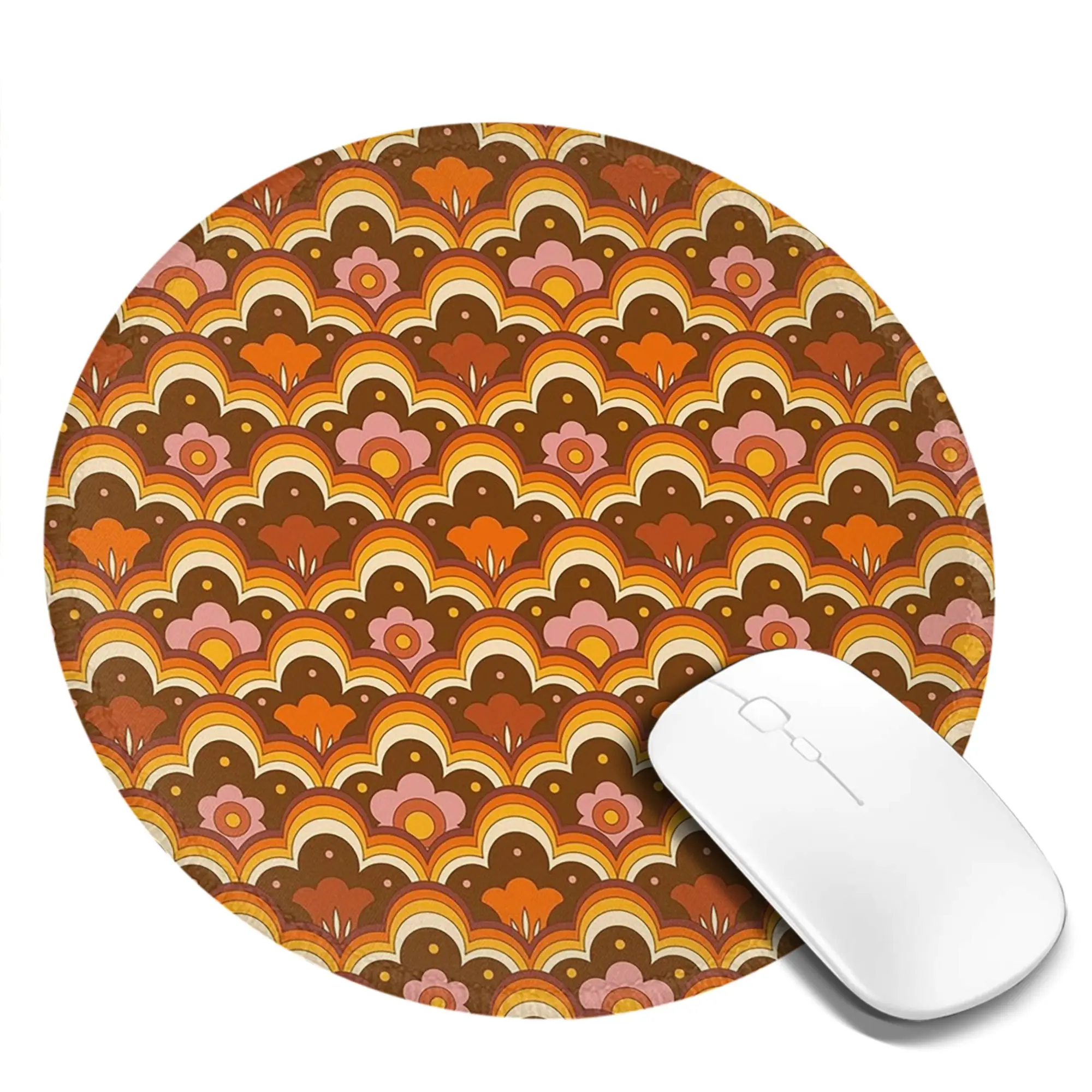 Psychedelic Flower Power, Floral Mouse Pad Computer Keyboard Mouse Mat Gaming PC Laptop Desk Mat Office Accessories Table Mats