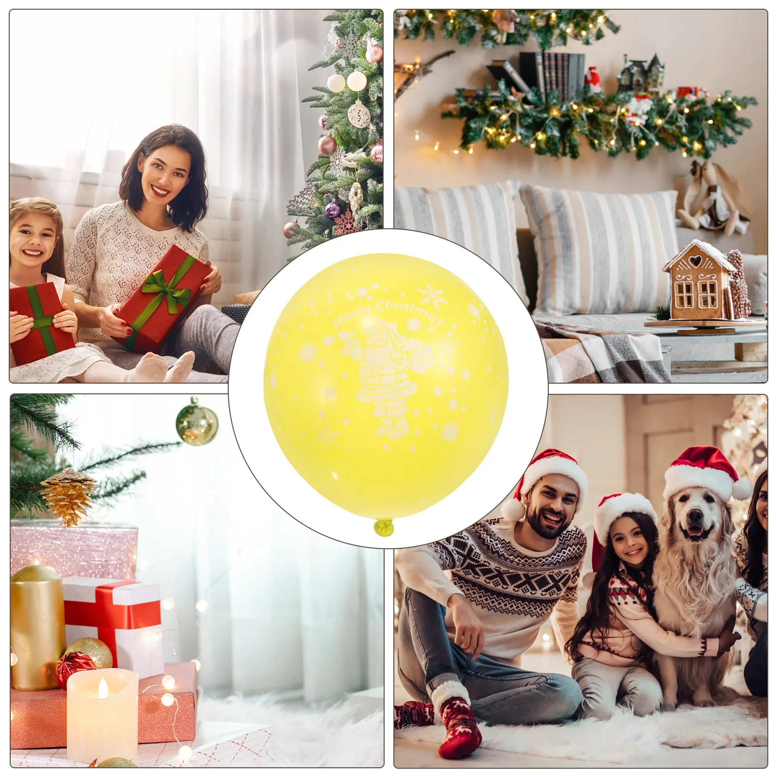 

100pcs 12 Inch Christmas Latex Balloons Set Colorful Printed Party Supplies Decoration Home Bar Club Reusable Balloons