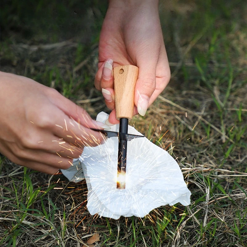 Outdoor Fire Blower Flint Set Camping Retractable Stainless Steel 5-section Fire Blower Solid Magnesium Rod Fire Stick