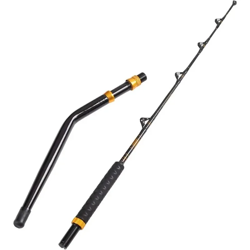 A Bent Butt Fishing Rod 2-Piece Saltwater Offshore Trolling Rod Big Game Roller Rod Conventional Boat Fishing Pole