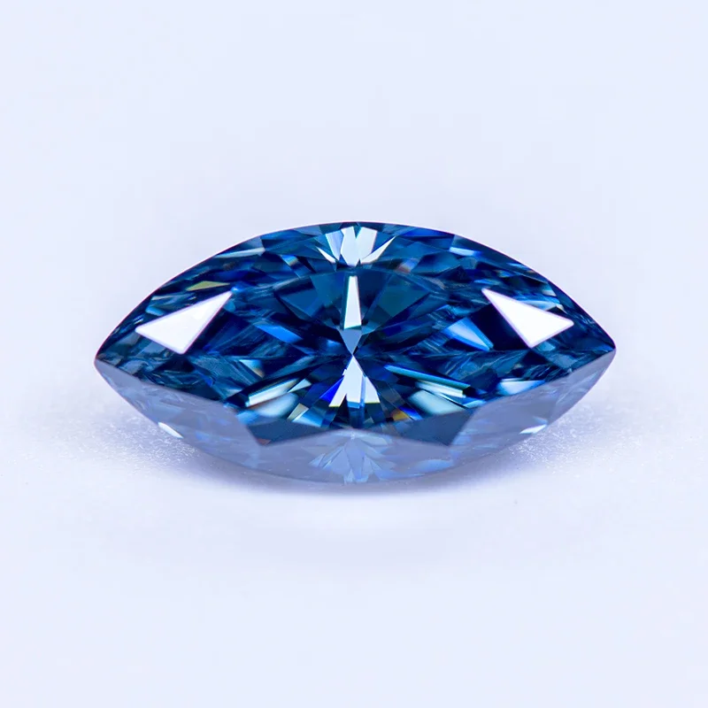 

Moissanite Stone Primary Color Royal Blue Marquise Cut Gemstone Lab Grown Diamond Woman Charms Jewelry Making GRA Certificate