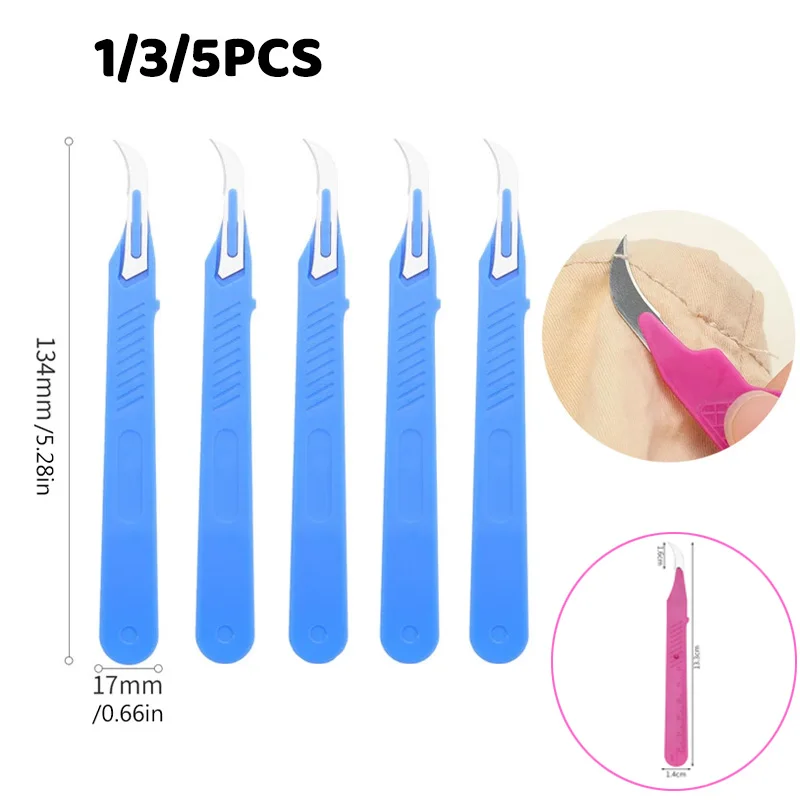 Zxiixz 1/3/5Pcs Sewing Seam Rippers Plastic Handle Seam Stitch Ripper Unpicker Remover Thread Cutter For Sewing Needlework Tool
