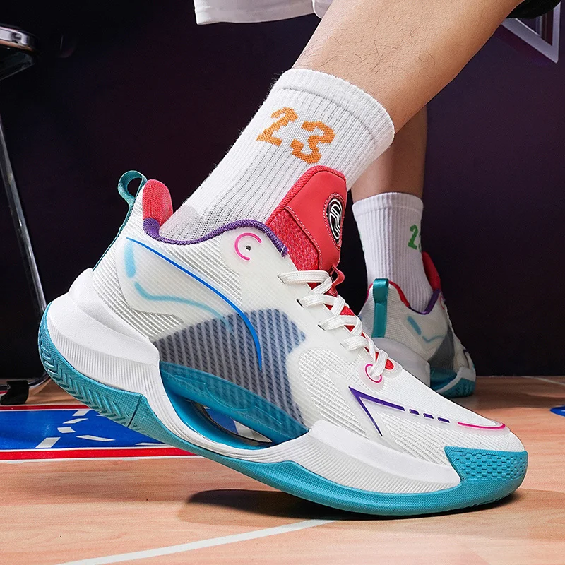 

Breathable low-top basketball shoes for men anti-slip wear-resistant shock-absorbing lightweight and soft-soled sports shoes