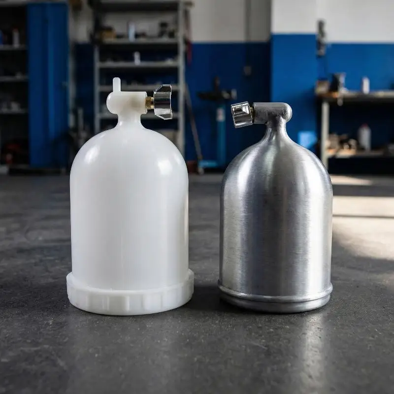 [CR] 400CC Plastic/Aluminum Spray Paint Pot Air Gravity Feed Sprayer Cup Pneumatic Tool Accessories For F75 W101 W71 W77