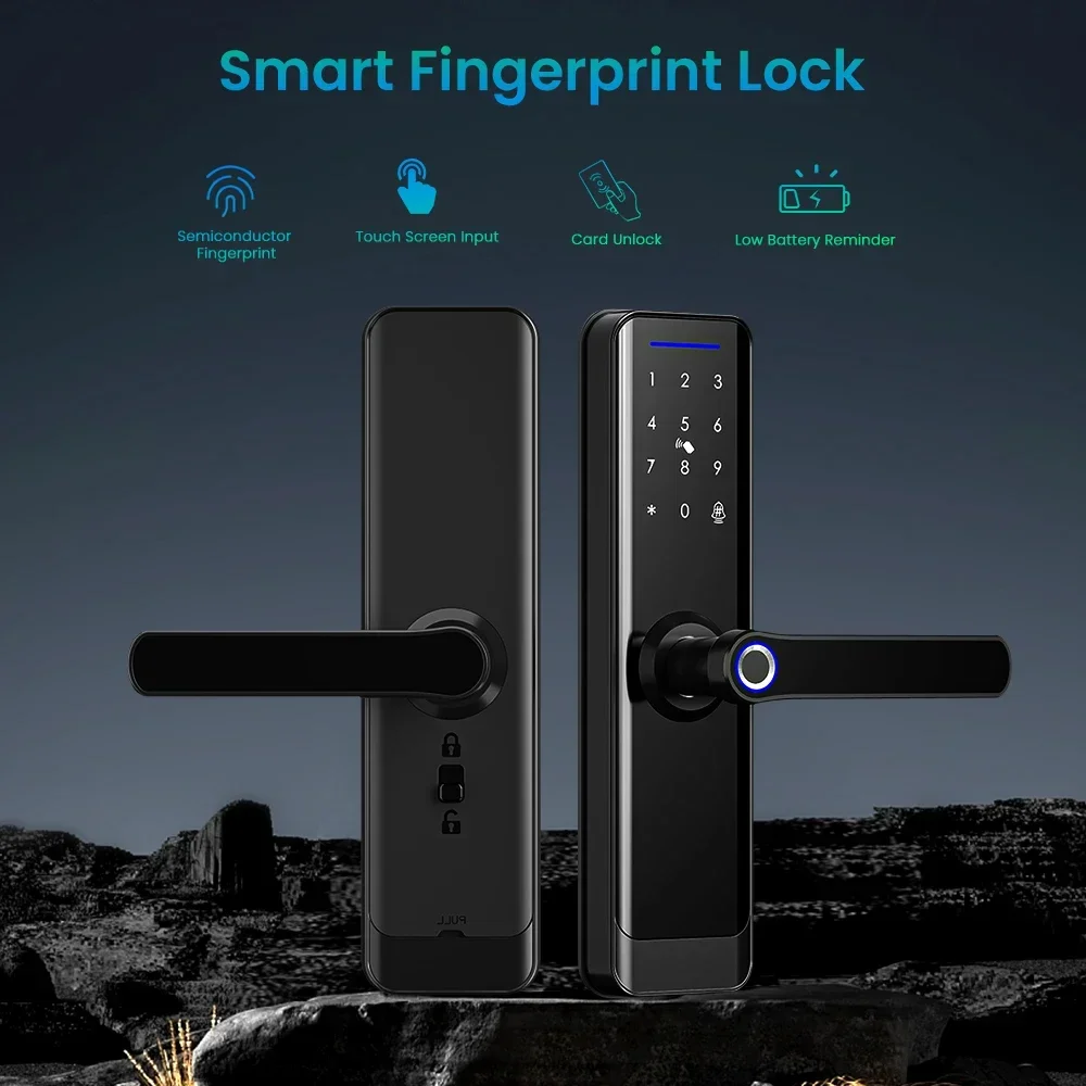 Avatto Tuya Wifi Smart Digital Door Lock IC Card Smartphone App password chiave manuale Fingerprint Smart Lock