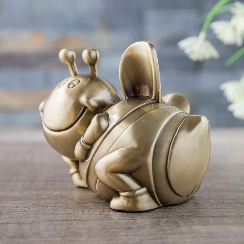 

Creative Bee Bronze Metal Piggies Bank Coin Holder Coin Bank For Kid's Money Safe Chirldren's Gift PB030