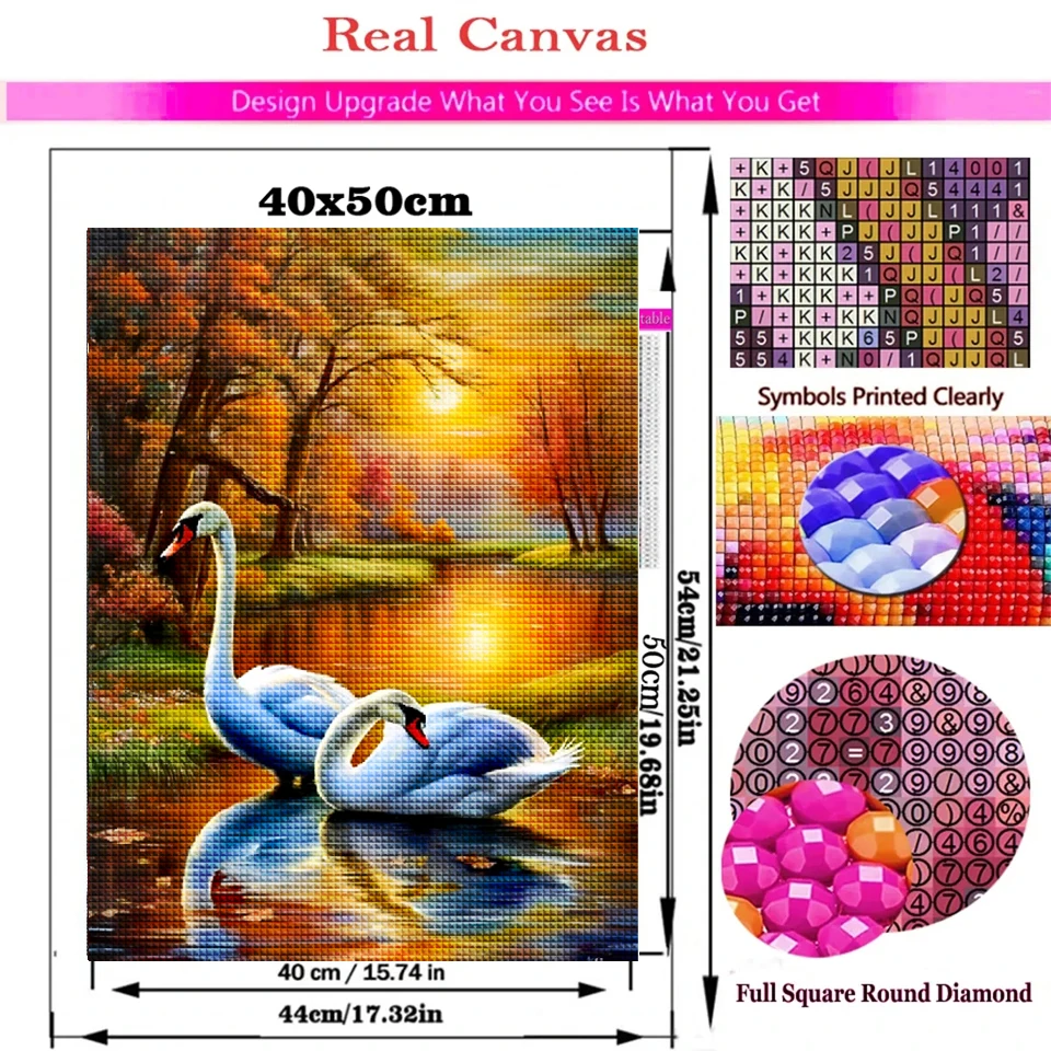 DIY Diamond Painting New Arrival Cross Stitch Kits Swan Landscape Embroidery Full Diamond Mosaic Needlework Wall Art decor