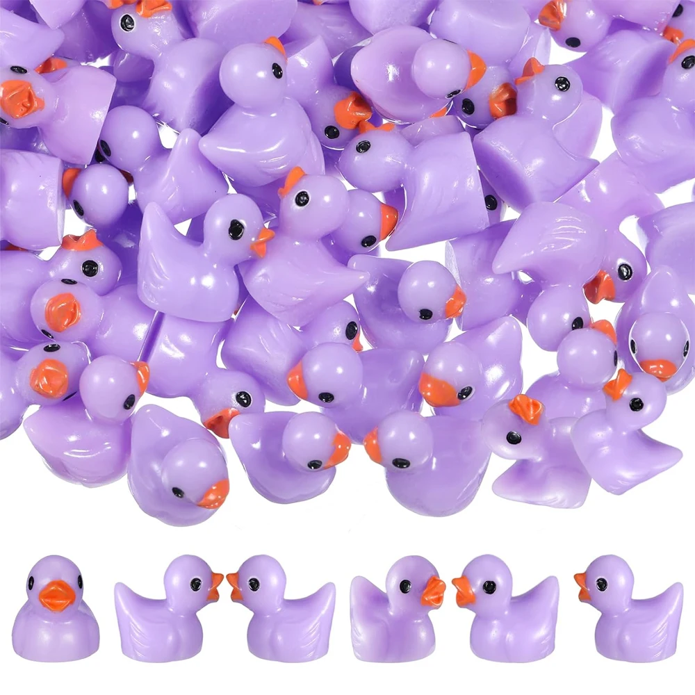 10/20ชิ้นมินิเรซินเป็ดสีม่วงเครื่องประดับเล็กๆในสวนรูปสัตว์ขนาดเล็กการตกแต่ง DIY ภูมิทัศน์ขนาดเล็ก