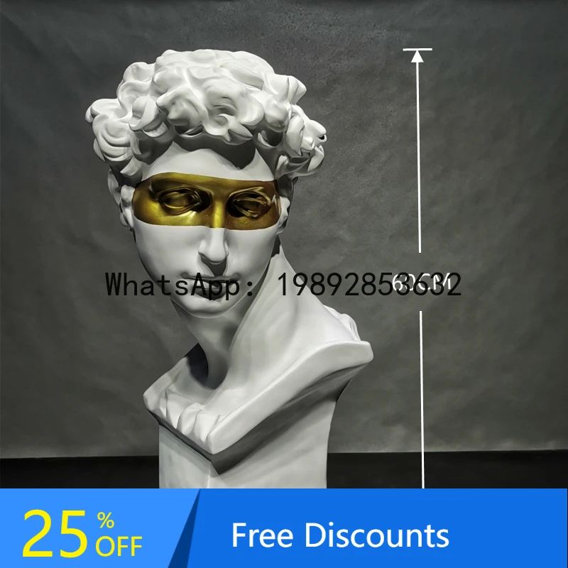 BF  Qin Girl Resin Statue Model Room Simple Wine Cabinet Plaster Head Soft Decoration Ornament Large Size