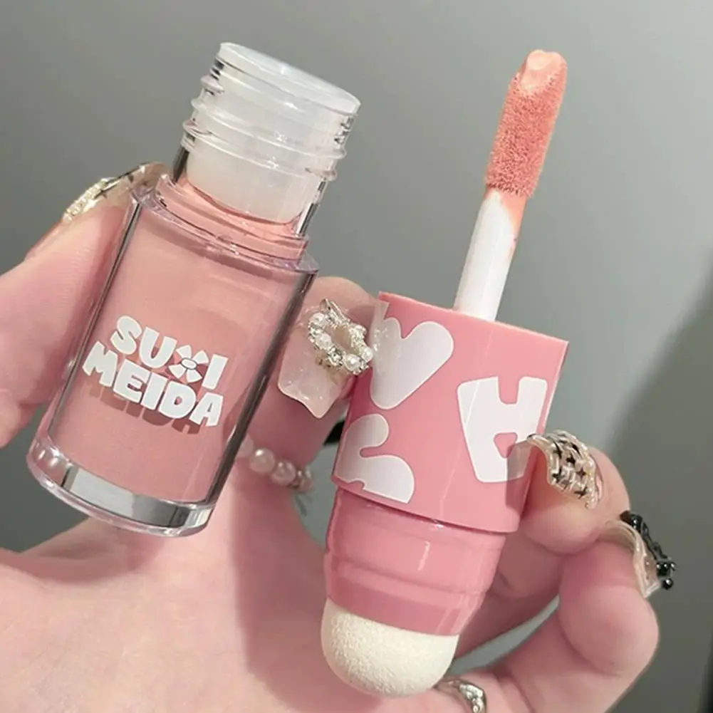 Pink Liquid Blush Double-ended Blusher ครีมแต่งหน้า Rouge Cheek Long-acting กันน้ําผิวหน้าสีสวมใส่ง่ายเครื่องสําอาง