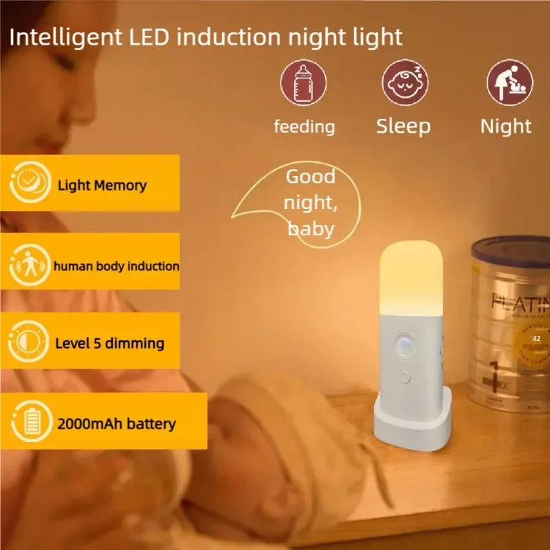 

Портативный регулируемый USB перезаряжаемый светодиодный ночник с регулируемой яркостью для детской комнаты, спальни, прихожей