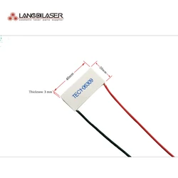 Peltier Cooling-Plate TEC1-06309 For IPL Headpiece / size : 40*20*3.0mm , 40mm side with cable , cooling paths