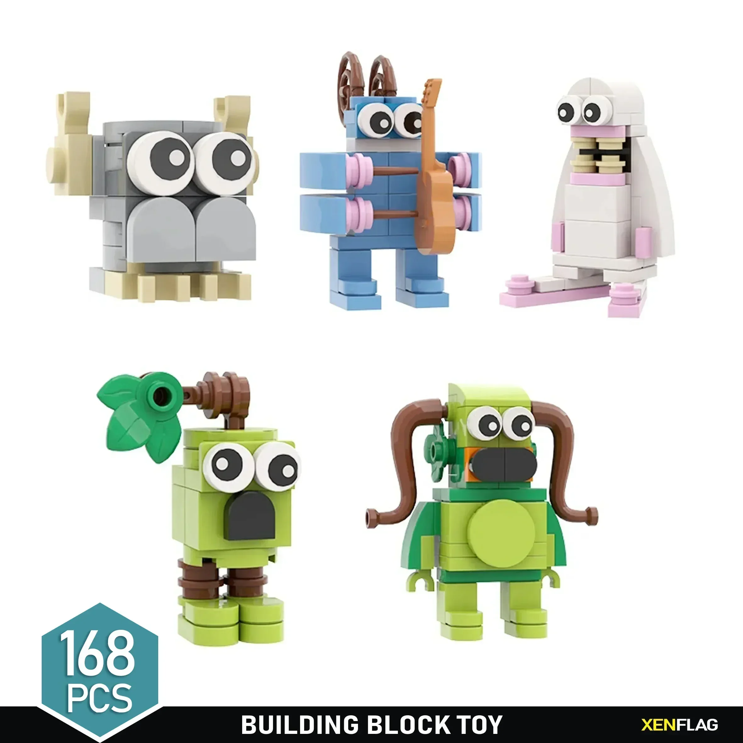 

MOC Singing Team Building Block Set Cute Monster Brick DIY Children's Toy Puzzle Gift