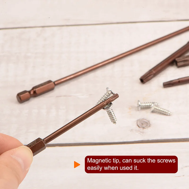 Imagem -05 - Magnetic Segurança Torx Chave de Fenda Bit Hex Haste Bits Chave de Parafuso Ferramentas Manuais T10 T15 T20 T25 T27 T30 T40 10 Pcs