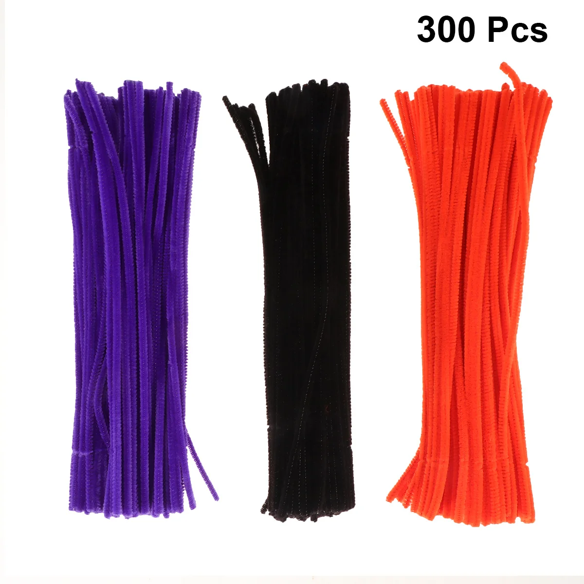 300 pièces bâtons torsadés tiges de flocage colorées pour bricolage Art fait à la main éducation précoce Orange noir violet clair tiges