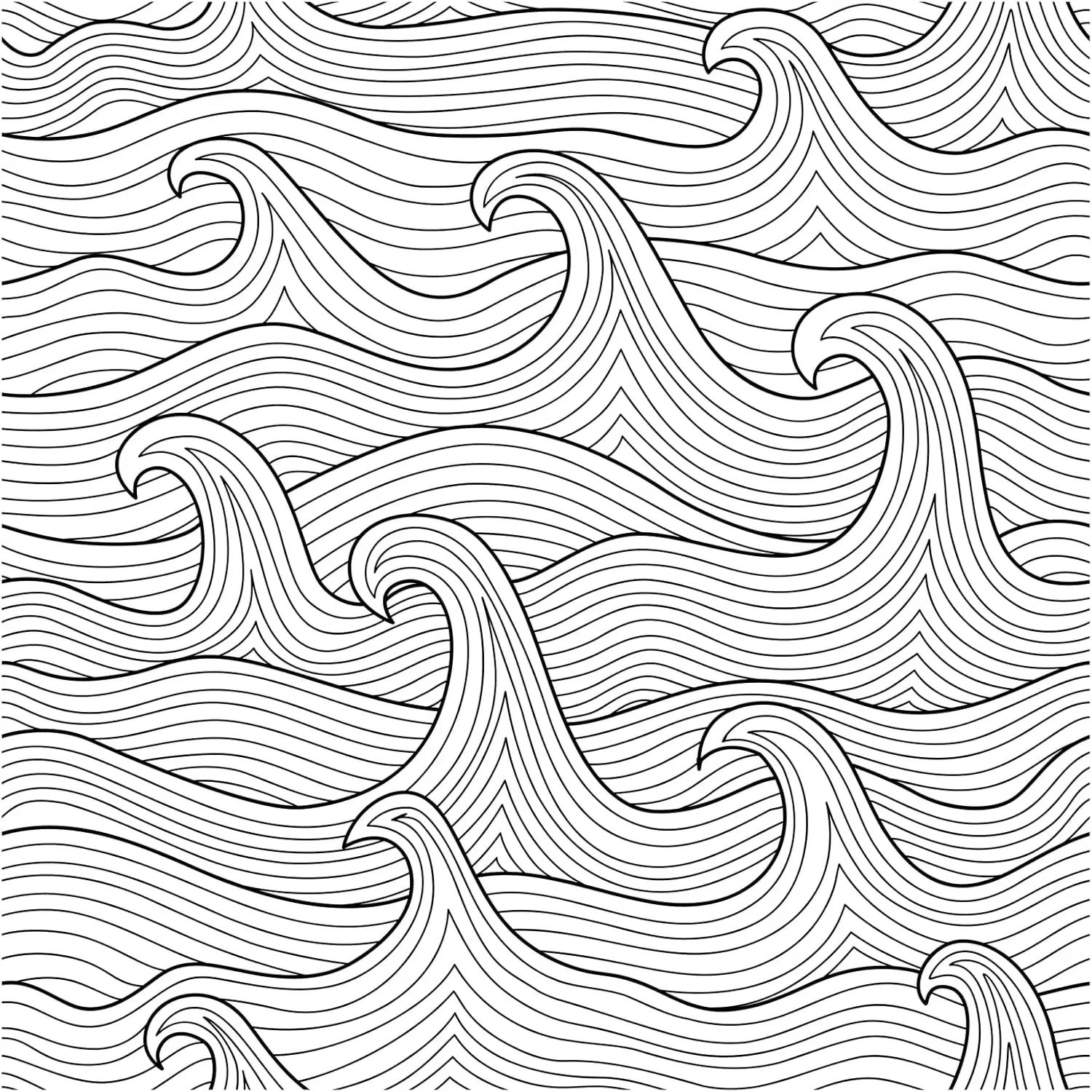 Coastal Peel and Stick Wallpaper Modern Sea Wave Wall Paper Removable for Bedroom Bathroom Black/White Contact Paper