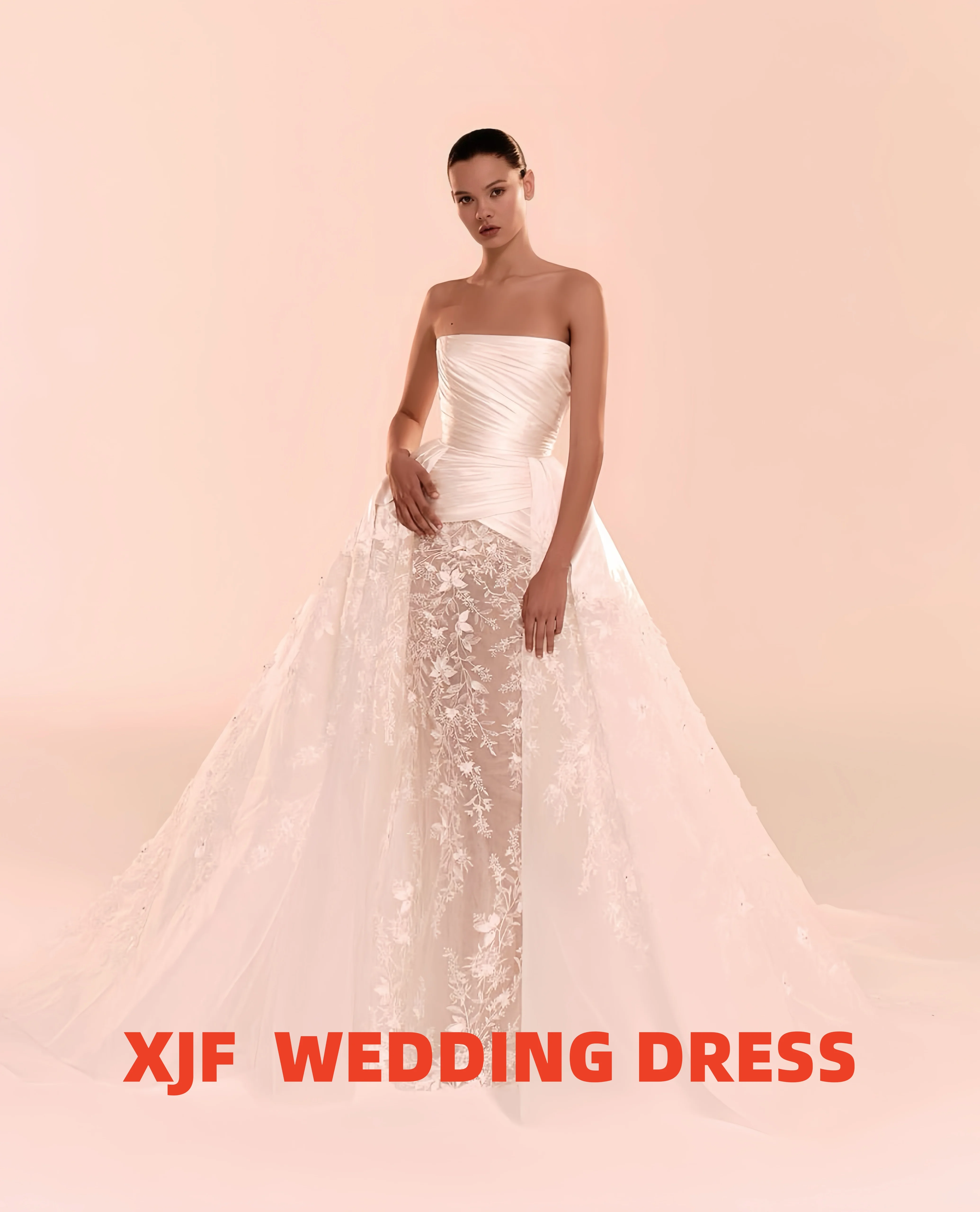 

Элегантное свадебное платье без бретелек без рукавов по индивидуальному заказу, съемное свадебное платье русалки для невесты, платья de novia