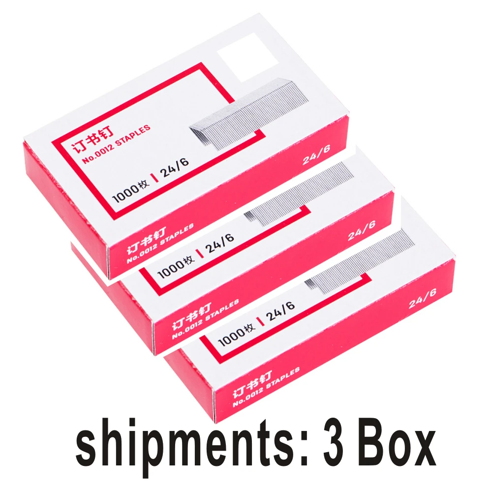 Staplers 3 Boxes 12# Universal No. 24/6 No.  Staples Page Clips Jam Office Stationery Binding Student School Binding Page Clips