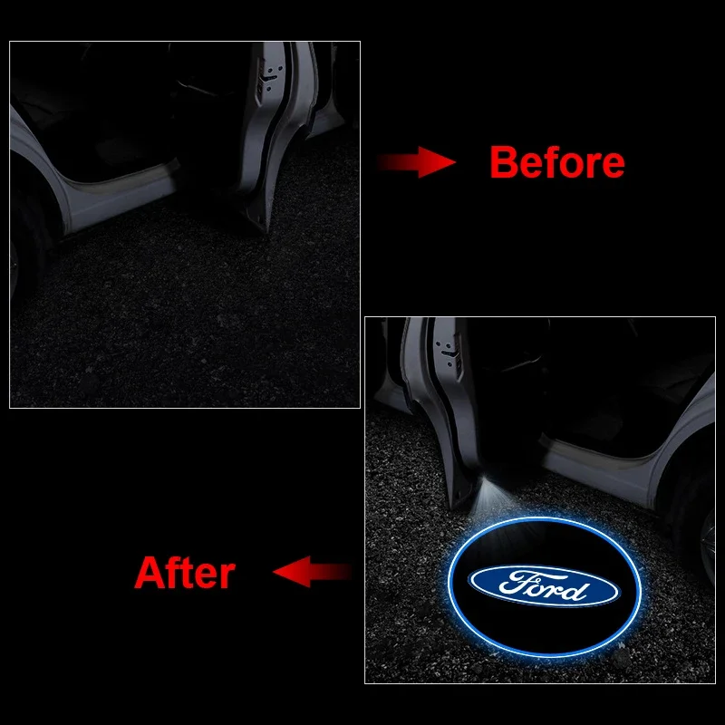 Auto Accessories LED Car Door Welcome Light Laser Projector Logo Light for Ford Mustang Mondeo Focus Fiesta Escape Kuga Ecosport