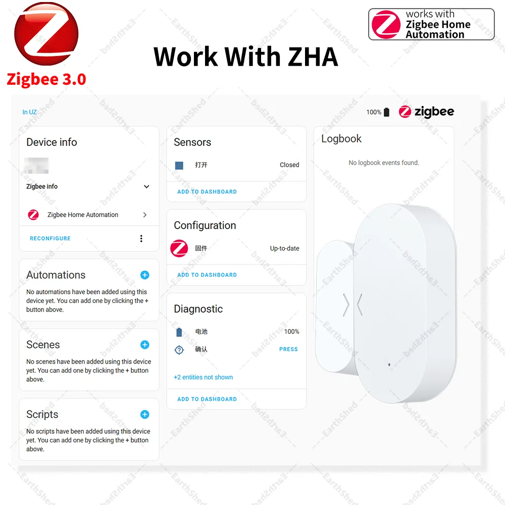 Zigbee 3.0 Door Sensor Window Sensor Contact Sensor Zigbee Hub Required work with Home Assistant Yandex Alexa ZHA Zigbee2MQTT image 3