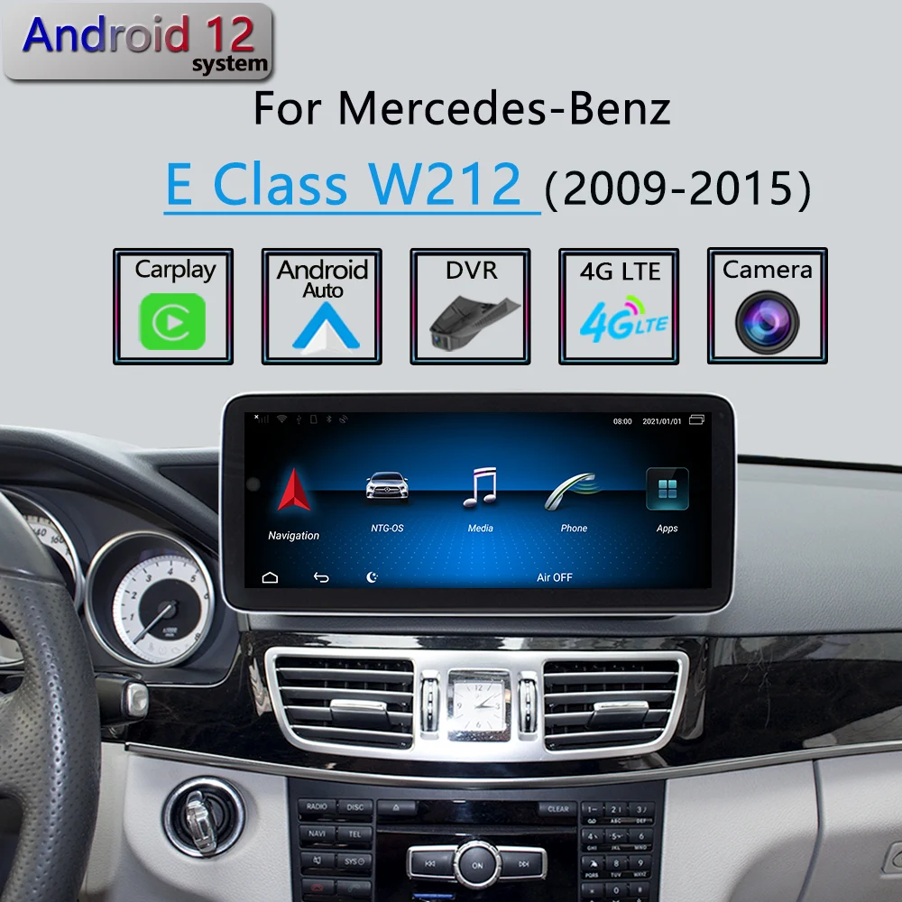 

For Mercedes Benz Class E W212 Android 12 GPS Navigation E300 CarPlay Apple HD Display Car DVD Radio Multimedia Player System