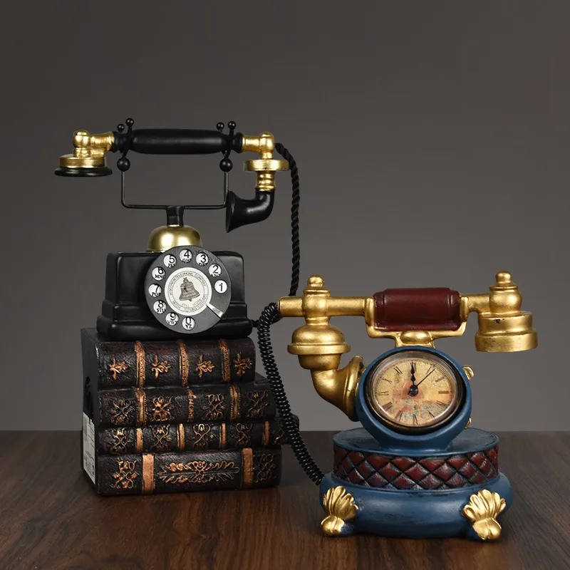 

Retro Telephone Creative Small Ornaments Wine Cabinets Bookcases Bookshelves American Style Study Decorations