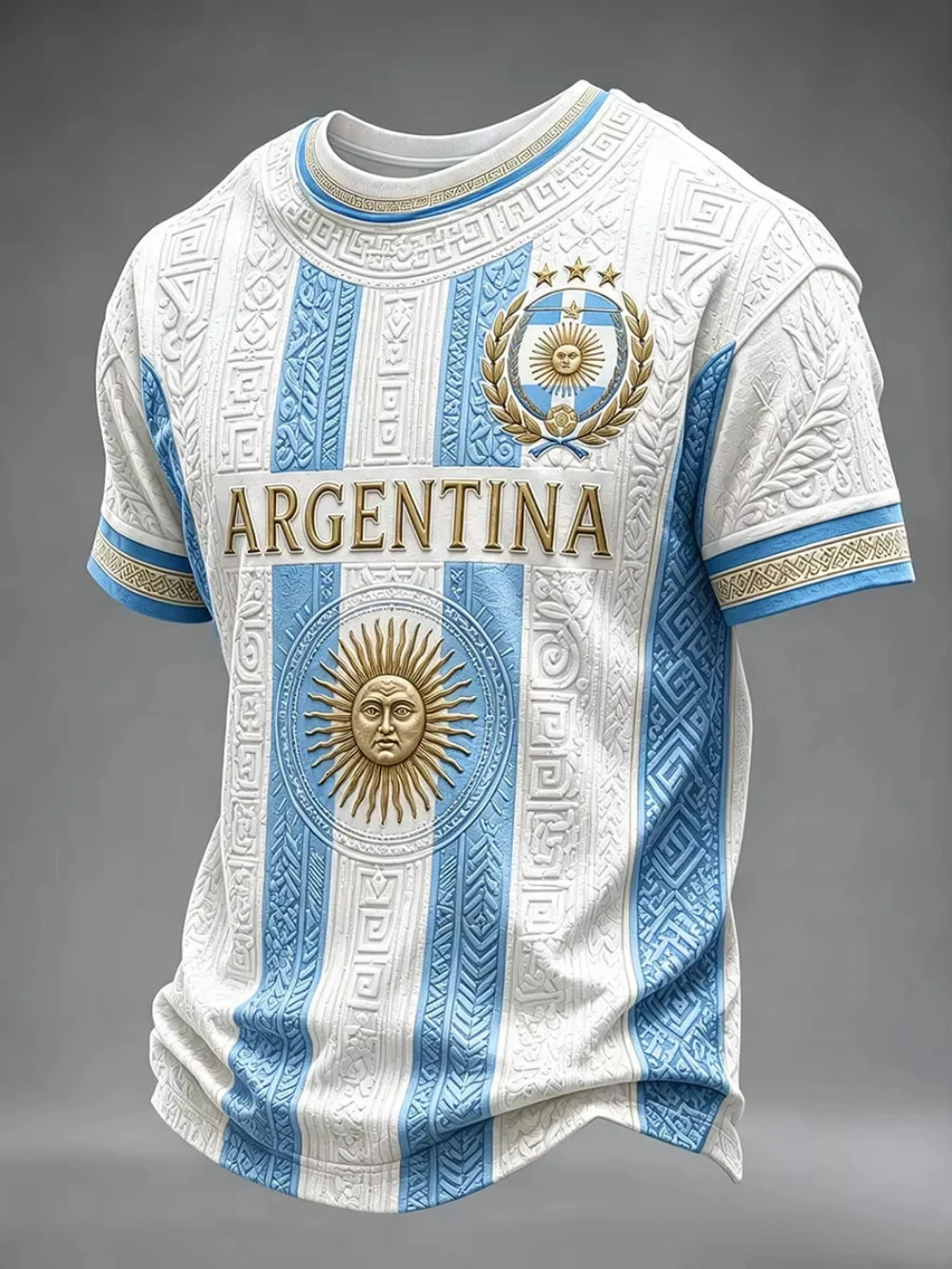 2026 Edition Argentine Fan Football Training T-Shirt - 3D Digital Printing - Comfortable and Breathable - Family Clothing ﻿
