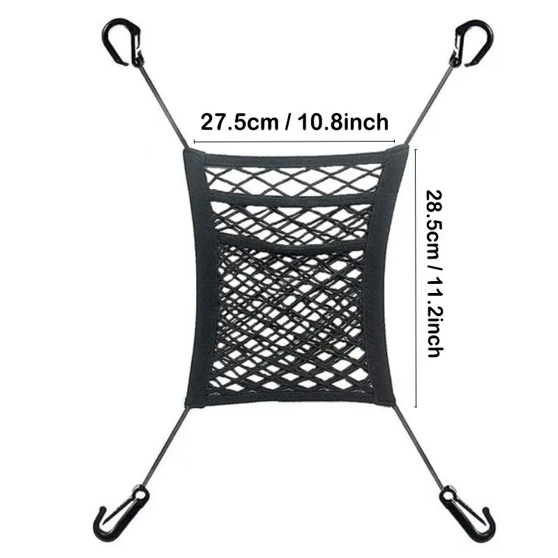 Universal Car Net Pocket Between Seats 3-Layer Car Mesh Organizer Car Elastic Net Bag Car Net Barrier for Backseat Dogs Kids